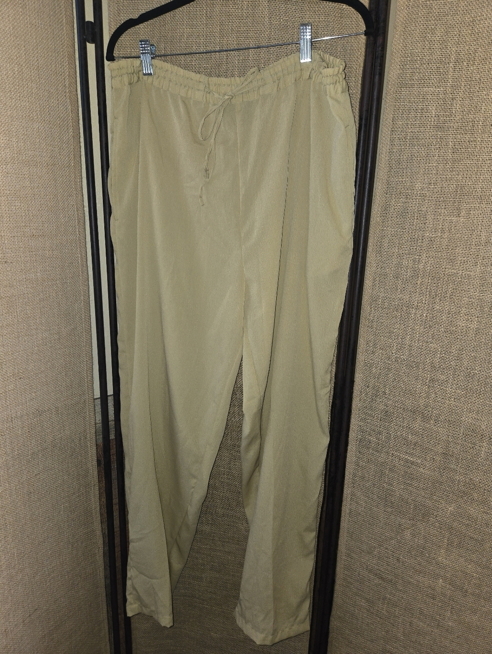 Women's Priankas Collection Tan Semi Sheer Drawstring Waist Pants Tan Size M